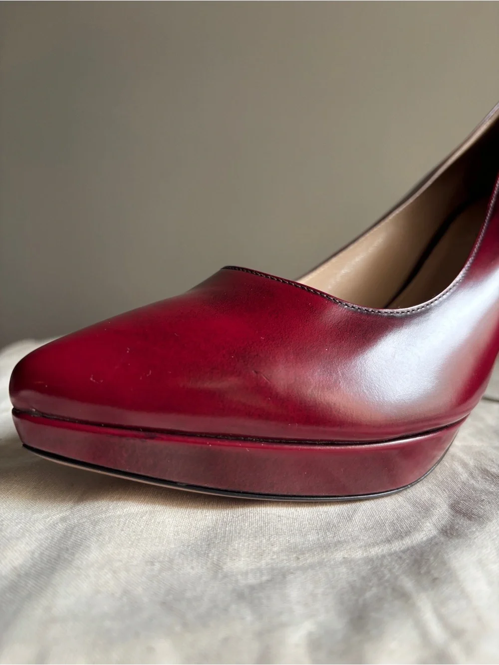 Prada Platform Pumps FW2005 Runway US 9.5-10 / IT40 Oxblood Spazzolato Fumé